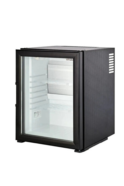 ISM İçecek Soğutucu Minibar Cam Kapılı Mini Buzdolabı Siyah Sessiz Minibar Otel Tipi İçecek Dolabı