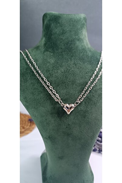 NAS fashion 2'li Mıknatıslı Kalpli Çift Sevgili Arkadaşlık Kolyesi