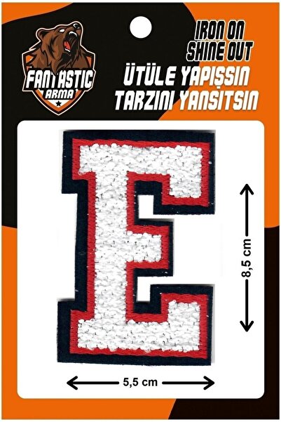 FANTASTIC ARMA Pluș țesut care se lipsește cu fier de călcat, colegiu, perforare, literă, alb, model E Arma