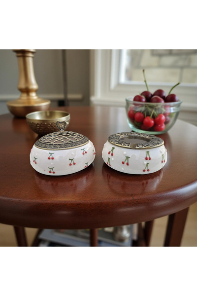 İlbay Çini Takı Beybi kiraz şekerlik küllük takımı