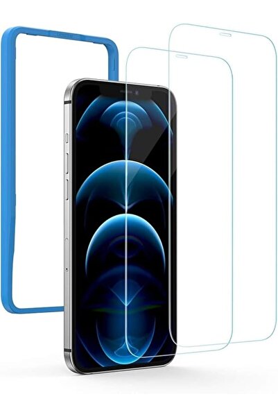 Glassology زجاج مقوى 9H مع مثبت سهل، قطعتان، لسلسلة iPhone 15/15 Pro