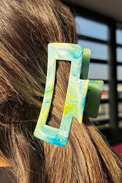 TAKIŞTIR Green Color Marble Patterned Bone Latch Buckle