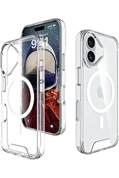 Glassology مجموعة غطاء مغناطيسي شفاف مع واقي شاشة لهاتف iPhone 16 Plus - نحيف...