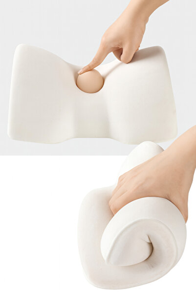 PİLLOWART Araba Ortopedik Boyun Yastığı Oto Boyun Yastığı Visco Araç Boyun Yastığı