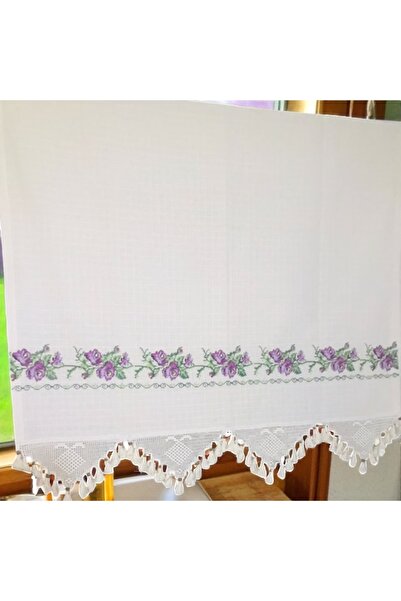 Cotopia buldan mor kanaviçe işli otantik bohem perde