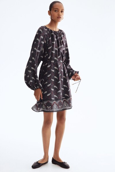 H&M Kuşaklı Oversize Elbise