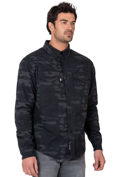 The Biker Jeans Eagle Camo Korumalı Motosiklet Gömleği Erkek