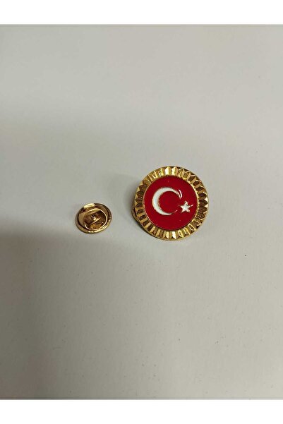 bidünyamadalya Türkiye Yaka Rozeti Yuvarlak Türk Bayrağı Rozeti