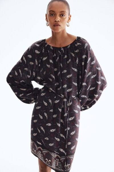 H&M Kuşaklı Oversize Elbise