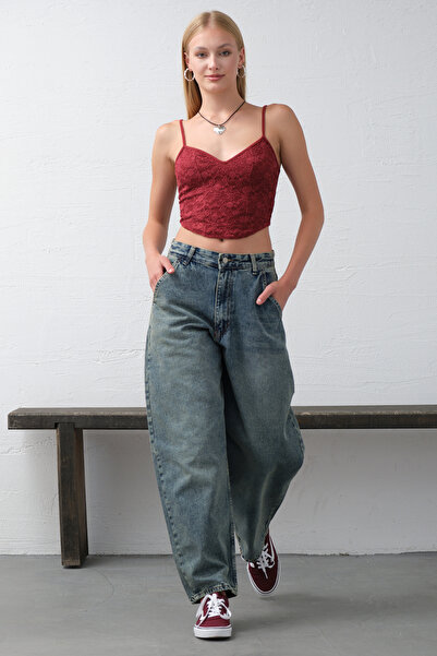 Maule Широкий крій, екстра висока талія, балонний крій, баггі джинси, жіночі штани @Cuneo Balon
