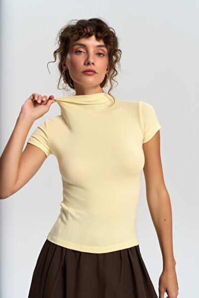 BOHEMAİ Anvers High Neck Yellow Crop