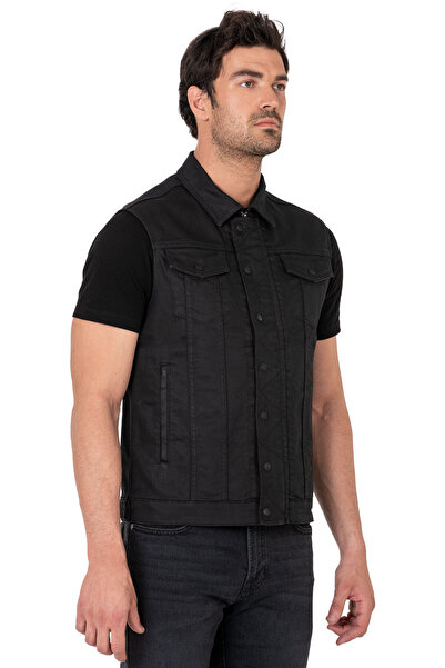 The Biker Jeans Black Iron Vest Motosiklet Yeleği Erkek