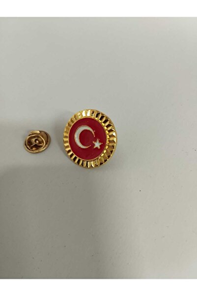 bidünyamadalya Türkiye Yaka Rozeti Yuvarlak Türk Bayrağı Rozeti