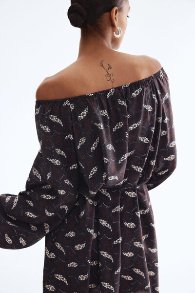 H&M Kuşaklı Oversize Elbise