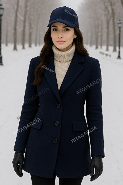 Ritagarcia Unisex Lacivert Kaşe Kumaş Kışlık Kep Şapka