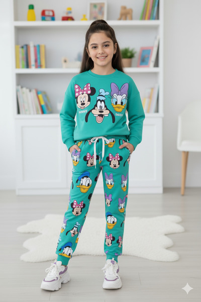 KAMİKAM Πολύ Ποιοτικό 2 Κλωστές χωρίς σημαία εμπριμέ διπλό κορίτσι