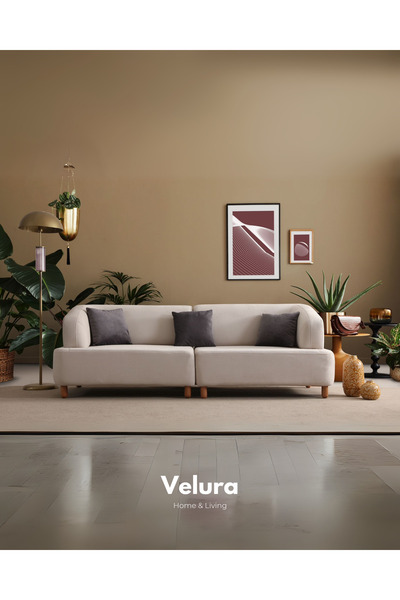 Velura Home & Living Chery Üçlü Koltuk & Kanepe (3'lü Krem)