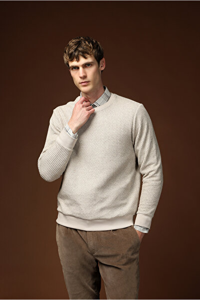 Kiğılı Hanorac din bumbac cu model, cu decolteu rotund