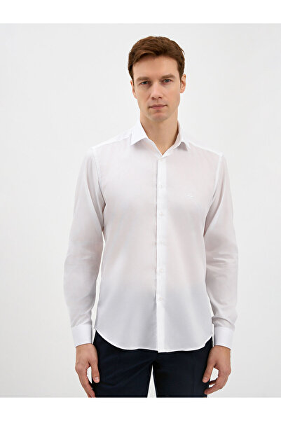 Karaca Erkek Modern Fıt Gömlek-Beyaz