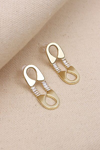 LA PERRY ACCESSORIES Baguette Rhinestone Dangle Gold Earrings
