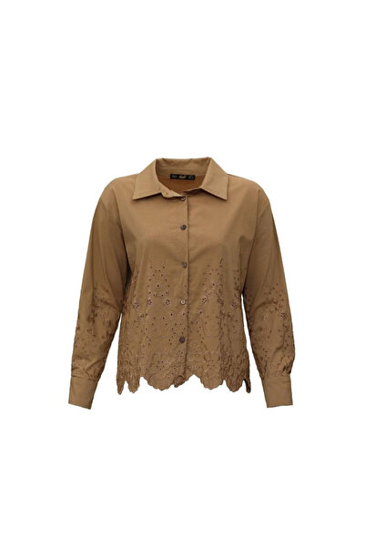 Sezgi Tekin Fisto Detay Camel Poplin Gömlek