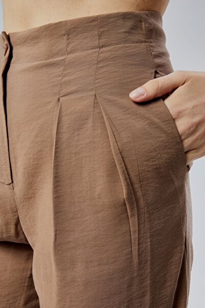 Bolivente Açık Kahve Salaş Kesim Modal Dokuma Pantolon