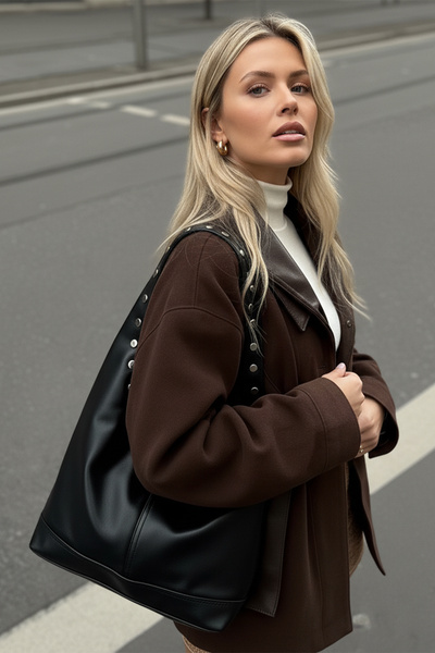 BAHELS Geantă de mână și de umăr Rabel neagră pentru femei