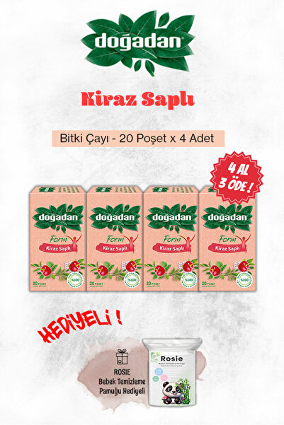 Doğadan Form Çay Kiraz Saplı 4 Al 3 Öde Ve Rosie Pamuk