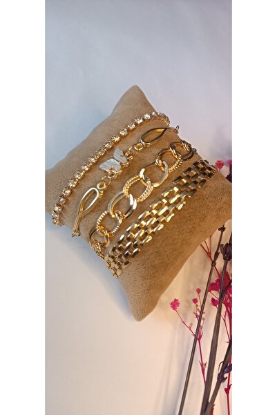 NAS fashion Women's Gold Color 4-Piece Combination Bracelet Set