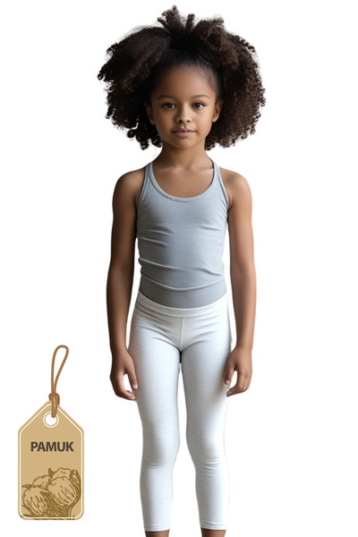 TWOO KİDS Leggings lungi din lycra pentru fete Twoo Kids Summer Comfortable - alb