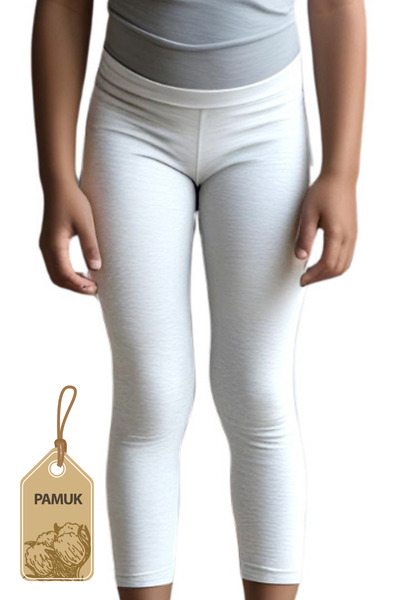 TWOO KİDS Leggings lungi din lycra pentru fete Twoo Kids Summer Comfortable - alb