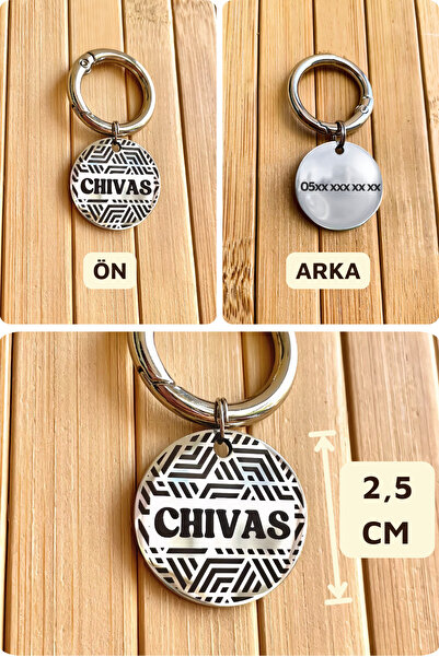 LorenGift İsme Özel Çelik Kedi Köpek İsimlik Künyesi Silver