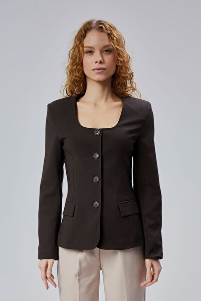 Bolivente Women's Regular Square Collar Woven Jacket