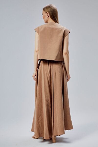 Bolivente Καφέ Casual Cut Modal Υφαντή Φούστα