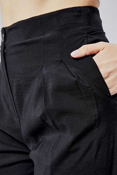 Bolivente Siyah Salaş Kesim Modal Dokuma Pantolon