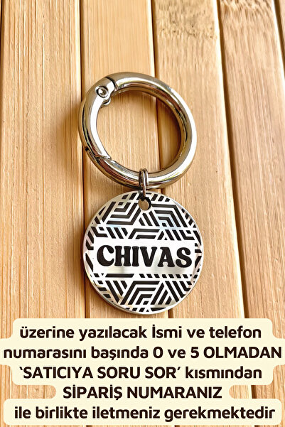 LorenGift İsme Özel Çelik Kedi Köpek İsimlik Künyesi Silver