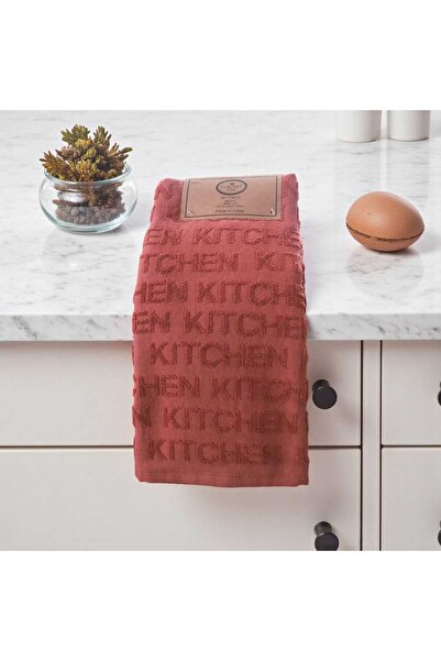 Ercahome tekstil %100 Pamuklu kahverengi çok şık mutfak havlusu