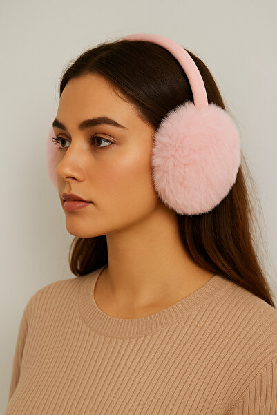 CosmoOutlet Soft Plush Cold Protection Inward Foldable Unisex Pink Headset