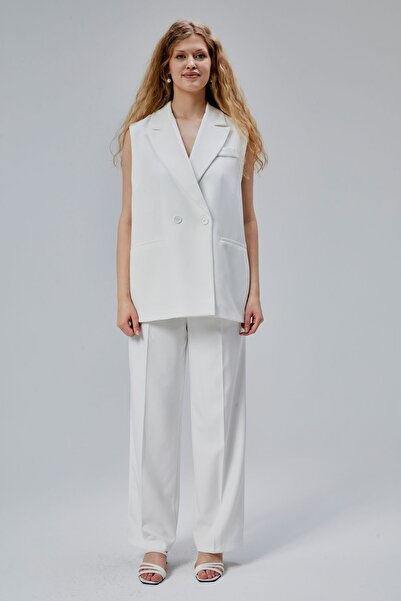 Bolivente Ecru Casual Cut Loose Trousers