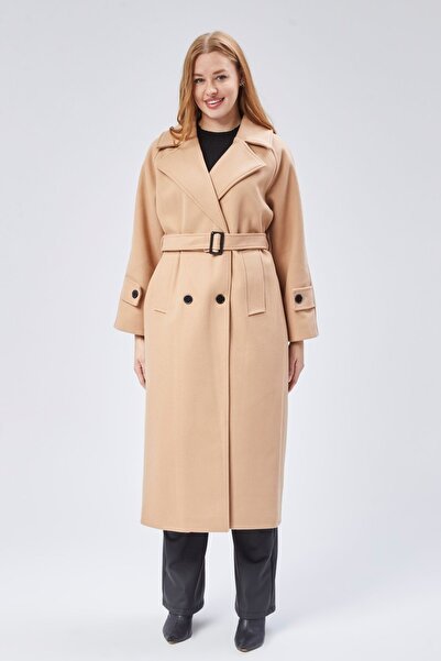 Bolivente Palton bej cu centură normală