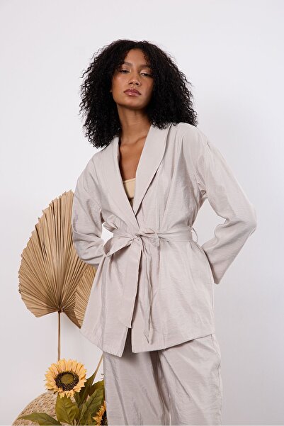 Bolivente Light Gray Oversize Kimono Set