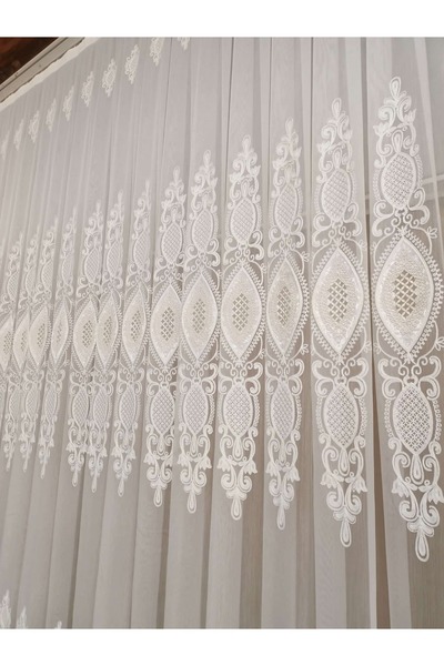 Store Taçhome Ağır nakışlı gramajı yüksek Salon Perdesi