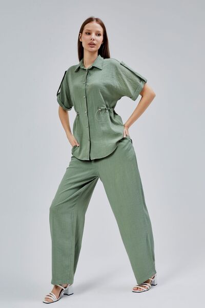 Bolivente Khaki Relaxed Fit Shirt Pants Set