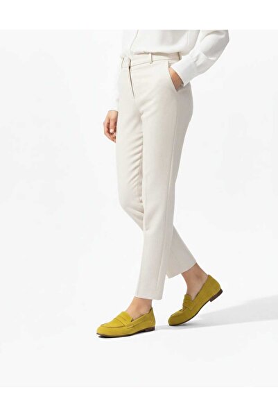 BARONES SHOES Sarı Süet Hakiki Deri Kadın Loafer Ayakkabı