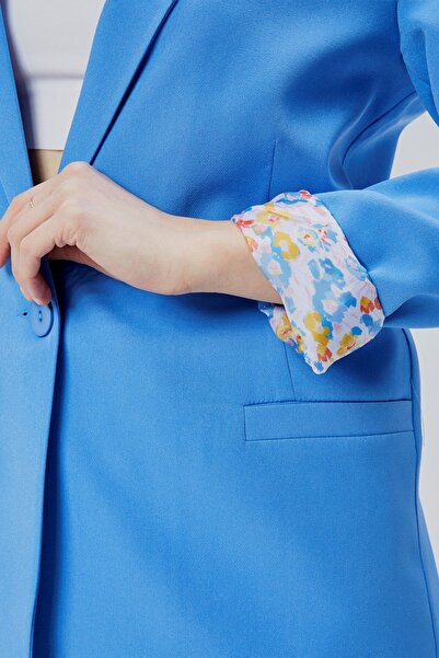 Bolivente Σκούρο μπλε διπλό γιακά με λεπτομέρεια με κανονικό βαμμένο μπλέιζερ