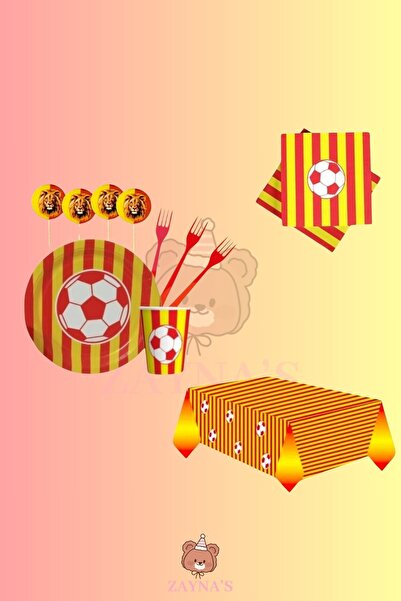 Zayna's مجموعة حفلات أعياد الميلاد باللون الأصفر والأحمر تتسع لـ 8 أشخاص - مج...