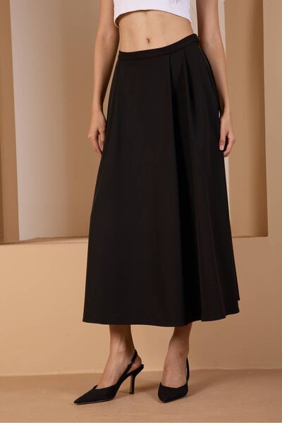Bolivente Fusta neagră țesătă cu tăietură liberă