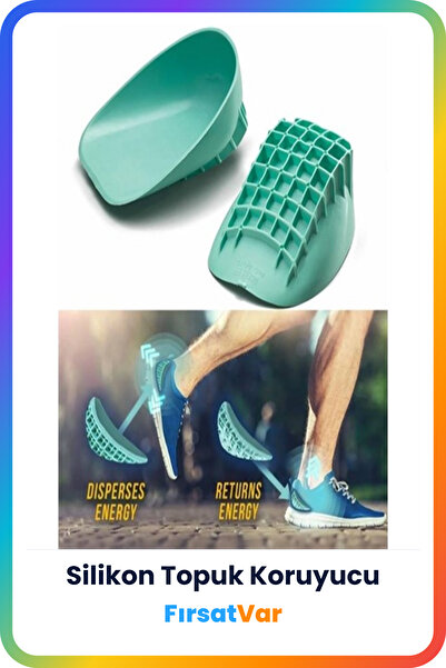 FırsatVar Ayak Silikon Jel Topuk Desteği Spor Bakım Aşil Tendon Rahatlatıcı