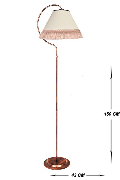 VENON Aydınlatma Lambader Çise Elips Siyah Bakır Patina Abajur Krem Püskül Pembe