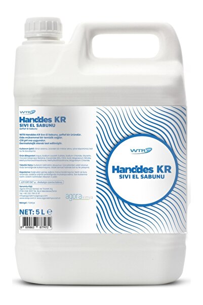 WTR Handdes KR Sıvı El Yıkama Ürünü Şeffaf ve Kokusuz 5L